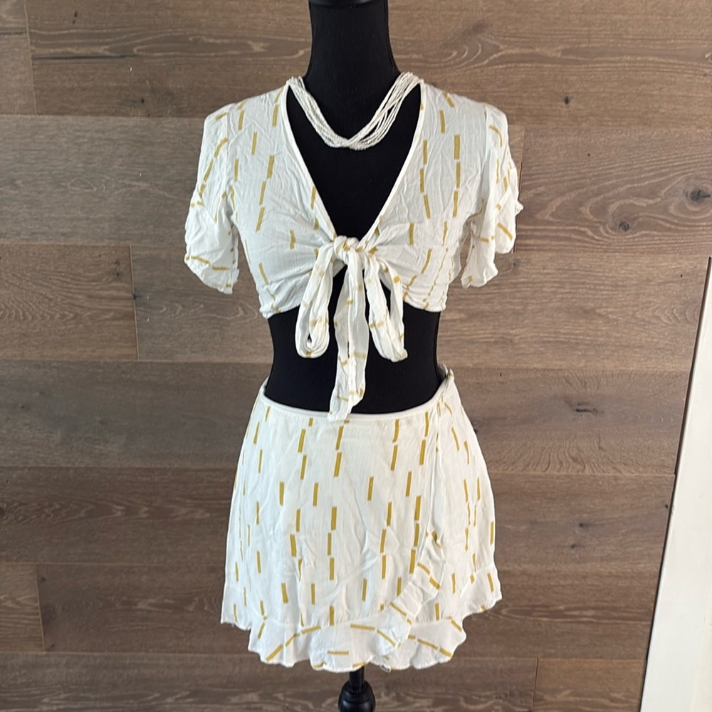 Emory Park White and Gold Skirt Set
